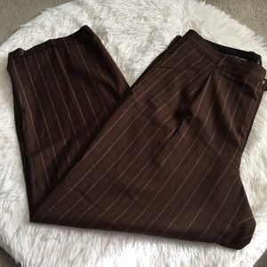 Fellini Uomo 36S Brown Striped Pants